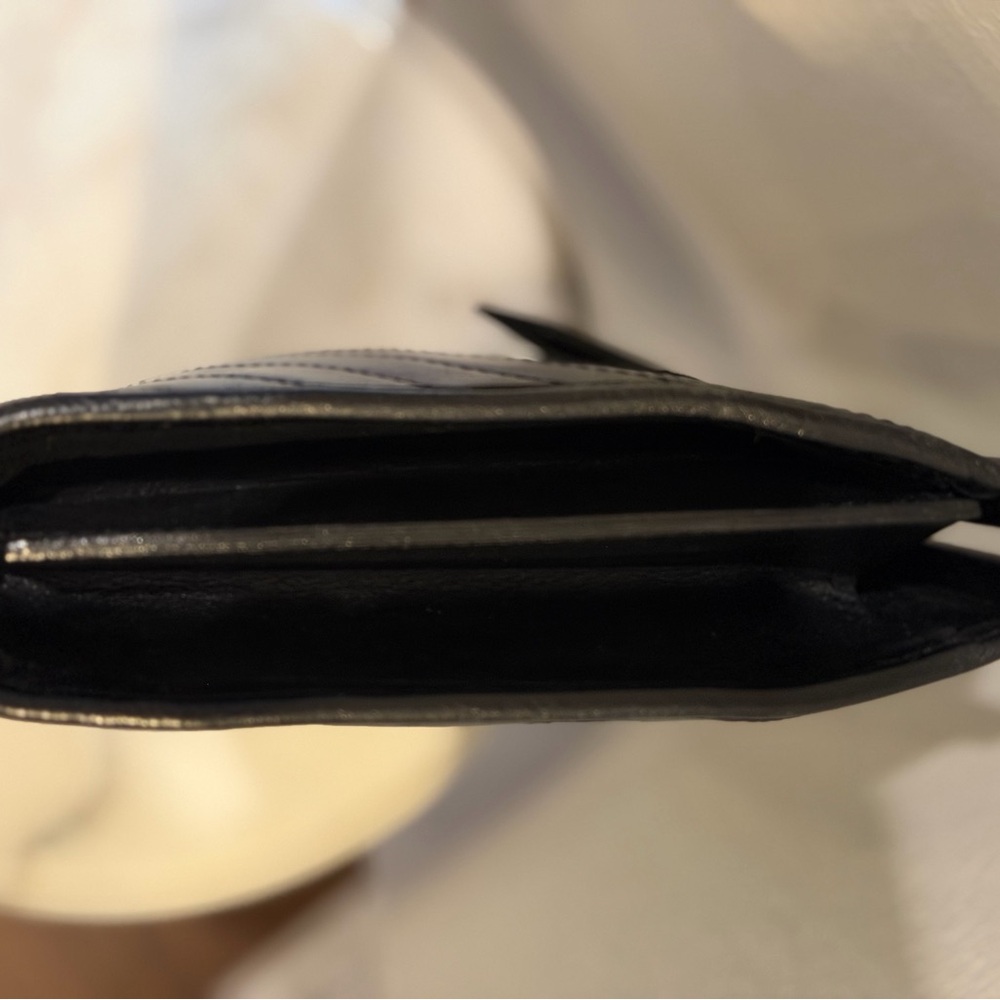 Saint Laurent Black Chevron Quilted Leather Envelope Clutch in Black - Picture 6 of 10